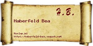 Haberfeld Bea névjegykártya